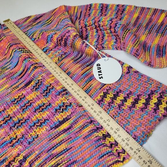 $295 NEW STAUD BENNY SUNSET PINK PURPLE ORANGE TURTLENECK SWEATER M MEDIUM NWT - Picture 2 of 11